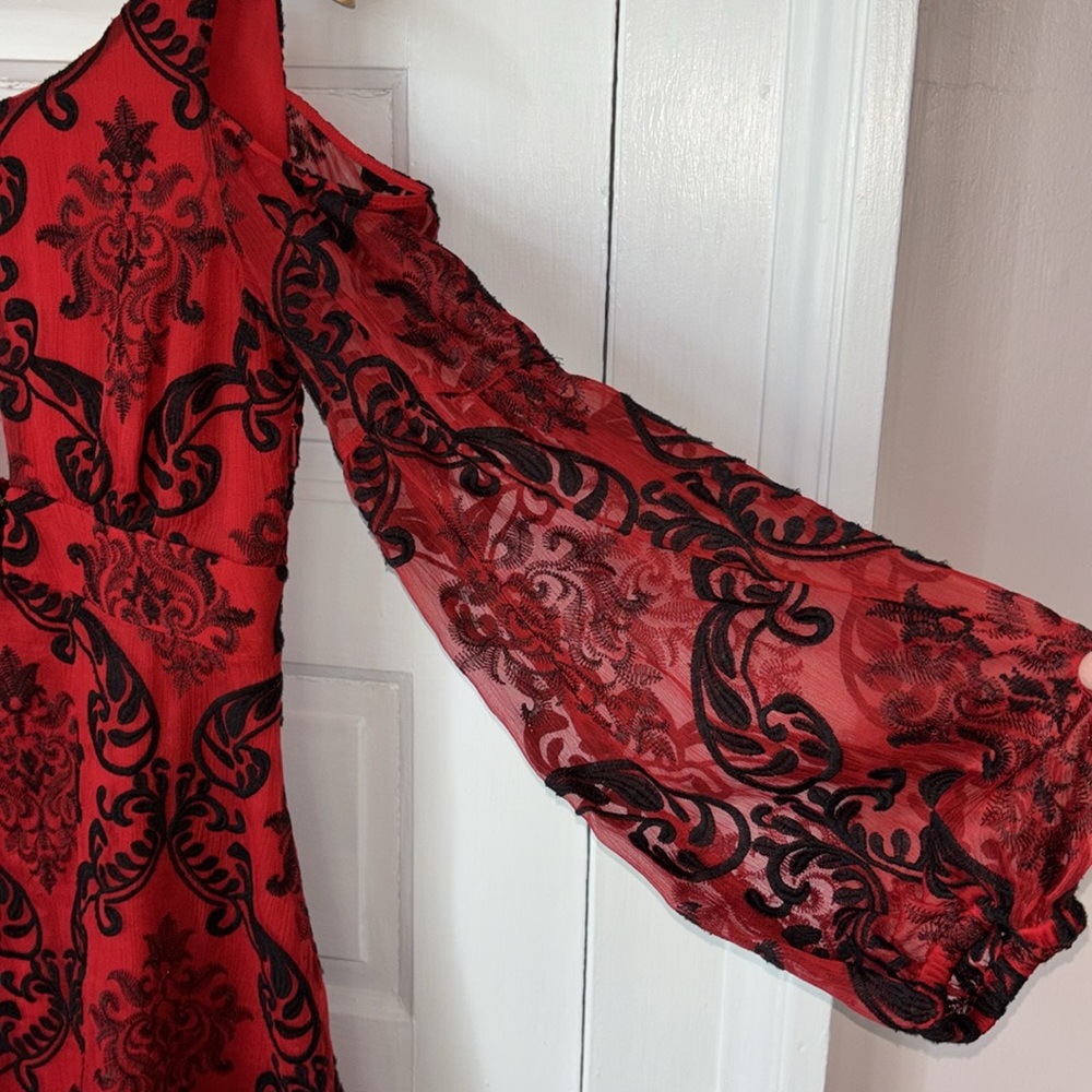 FREE PEOPLE WANT TO WANT ME EMBROIDERED MINI DRESS - Picture 5 of 16
